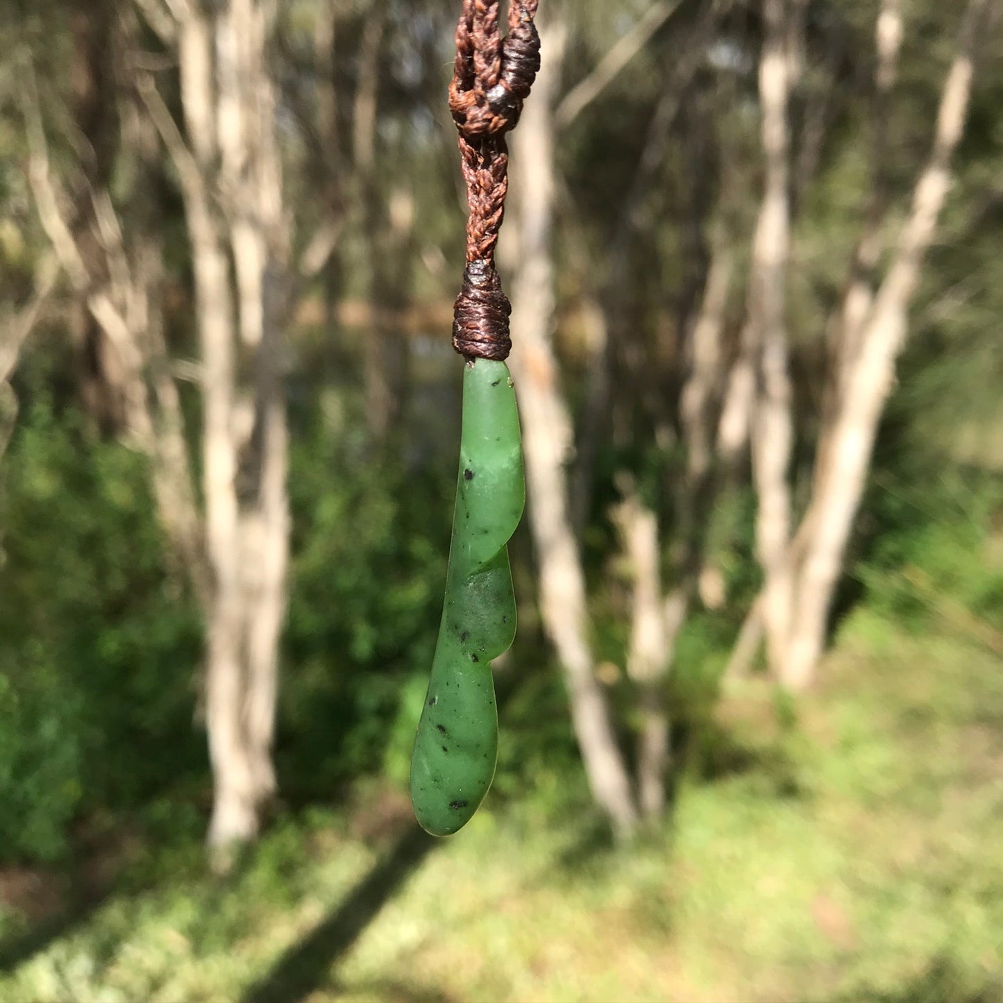 'Droplets' pendant (New Zealand jade)