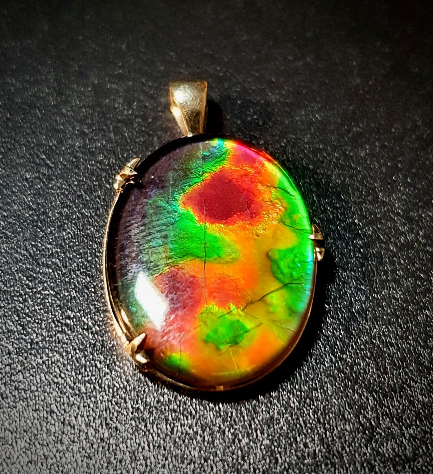 Ammolite Earth Pendant