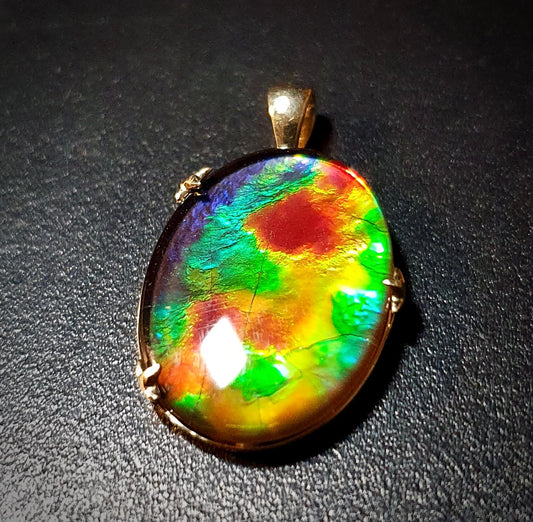 Ammolite Earth Pendant