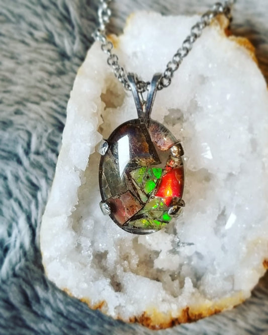 Ammolite Pendant ~ Mosaic