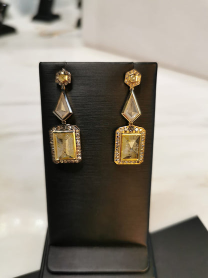 Yellow Diamond Earrings 18K YG