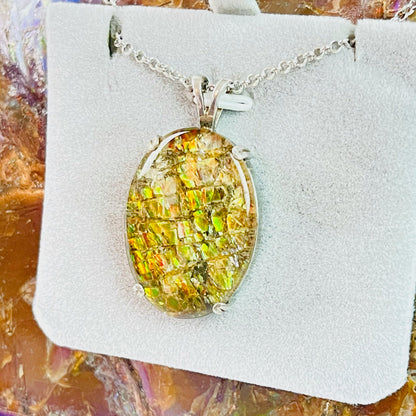 Ammolite Green Pendant