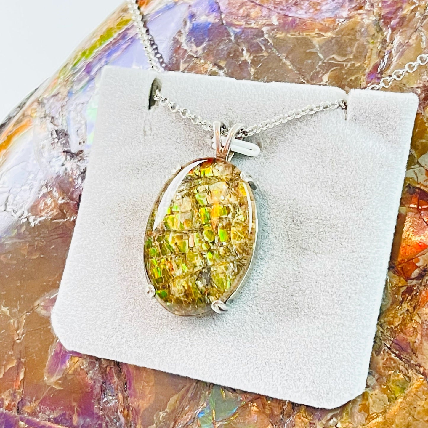 Ammolite Green Pendant