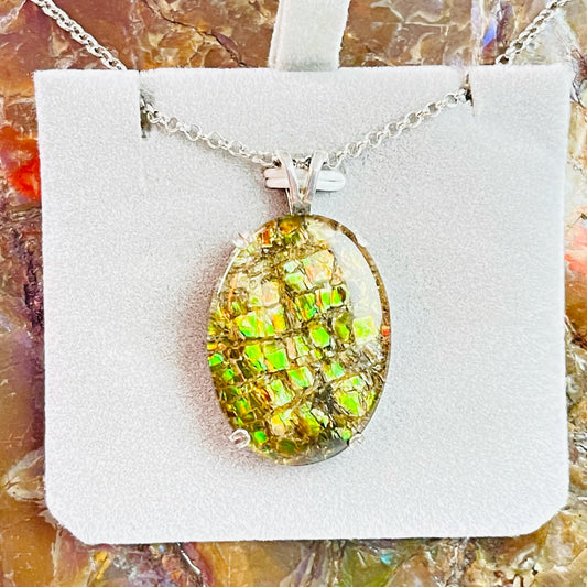 Ammolite Green Pendant