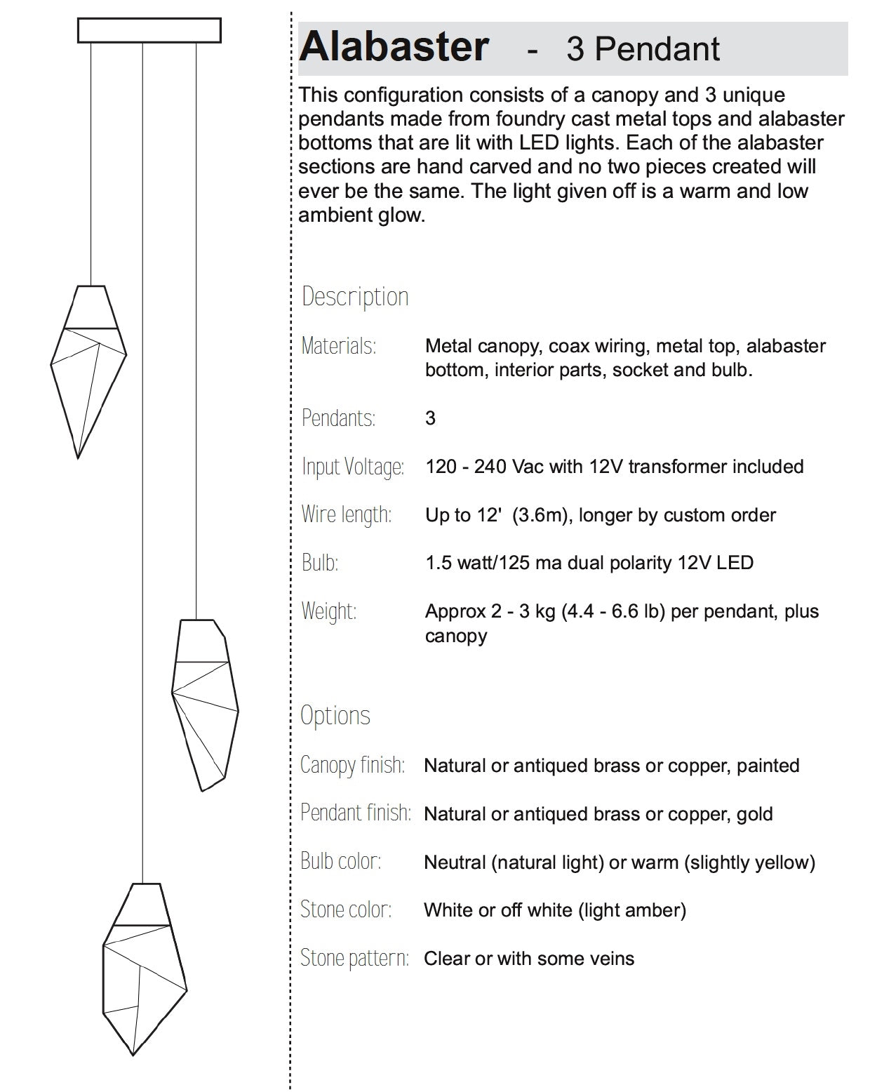 Alabaster Stone Pendant Lights