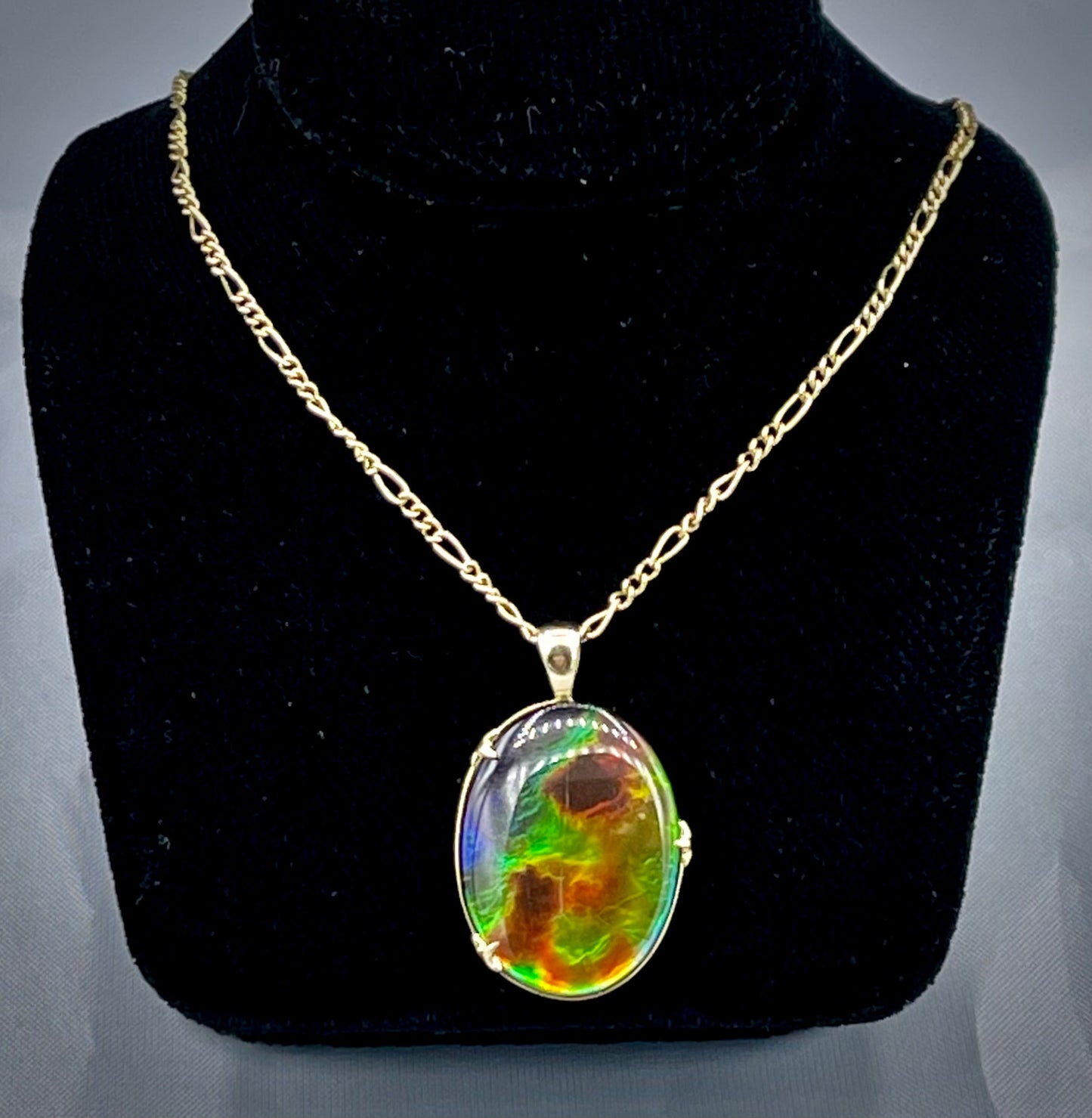 Ammolite Earth Pendant