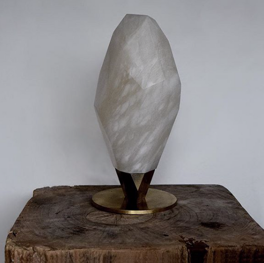 Alabaster Upright Crystal Lamp