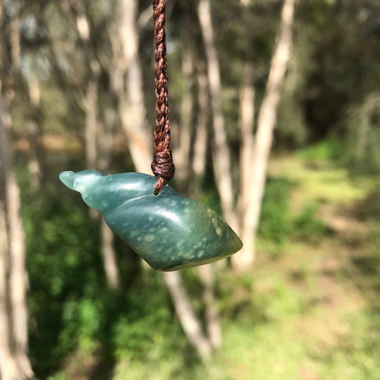 Seashell pendant (Guatemalan blue jadeite)