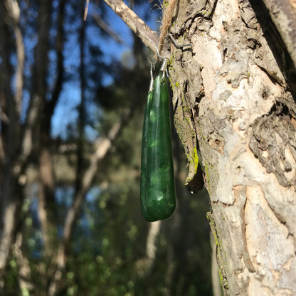 Teardrop earrings (New Zealand jade)