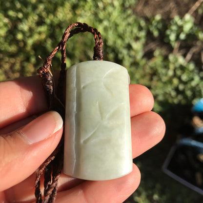 Bamboo pendant (Russian white jade)