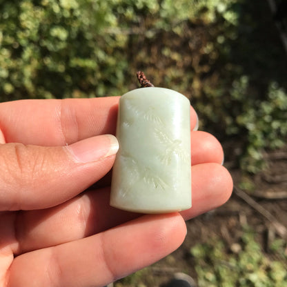 'Freedom' pendant (Russian white jade)